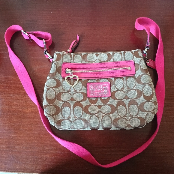 Coach Brown and Pink Crossbody Bag - Picture 1 of 7